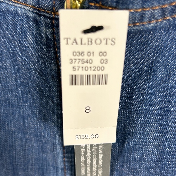 Talbots Blue Denim Lace-Up Dress Stated Piece NWT - Picture 5 of 5